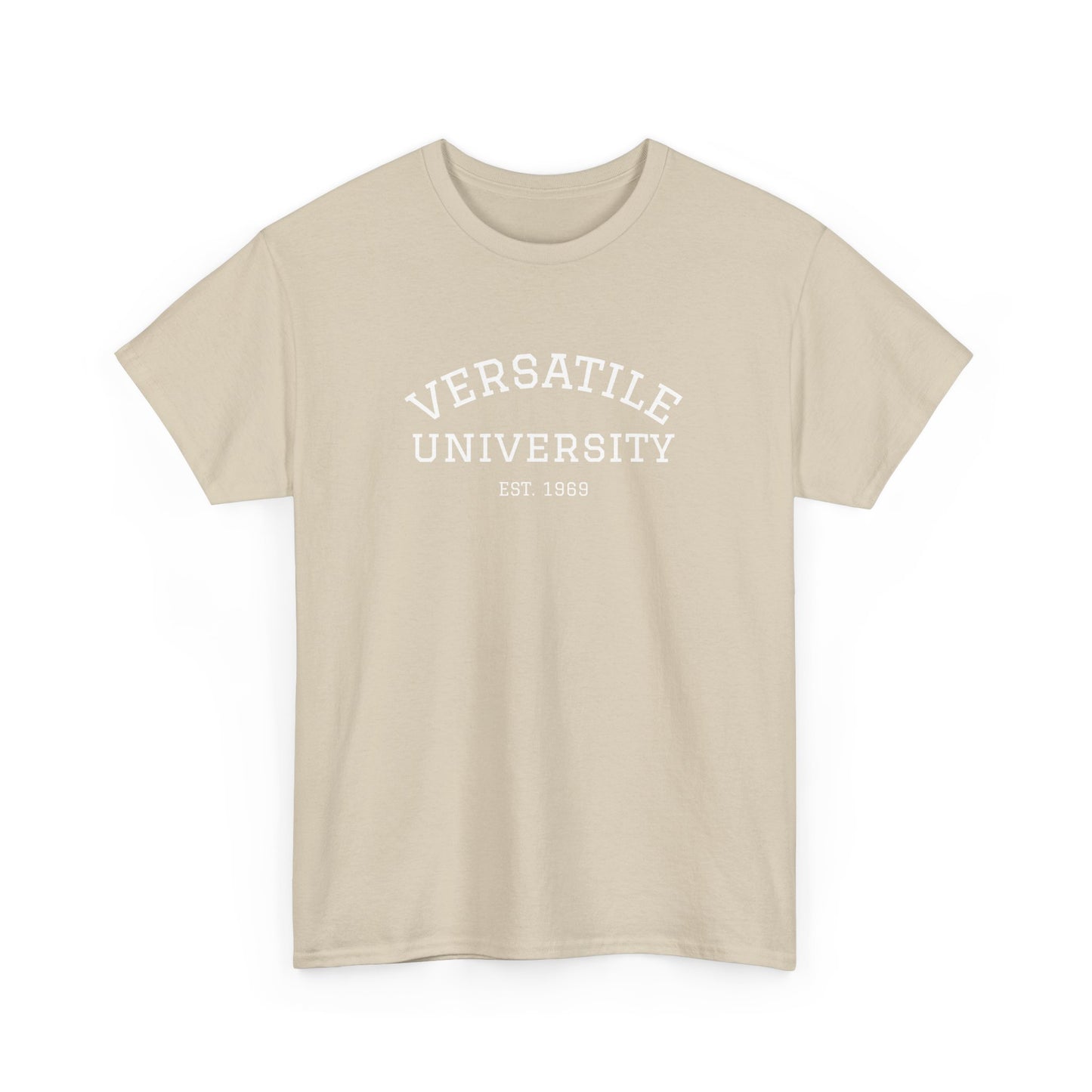 Versatile University White Font Unisex Heavy Cotton Tee