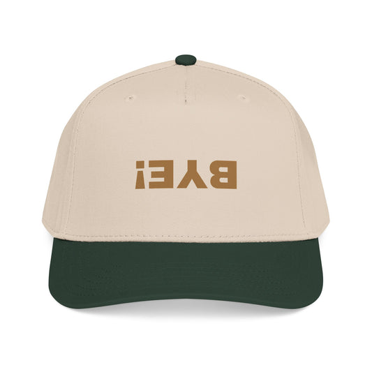 Gold Foil 'BYE' Baseball Cap — Mid Profile Two-Tone Hat