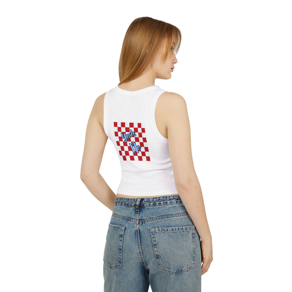 Yeah No Women's Micro Rib Racer Tank Top