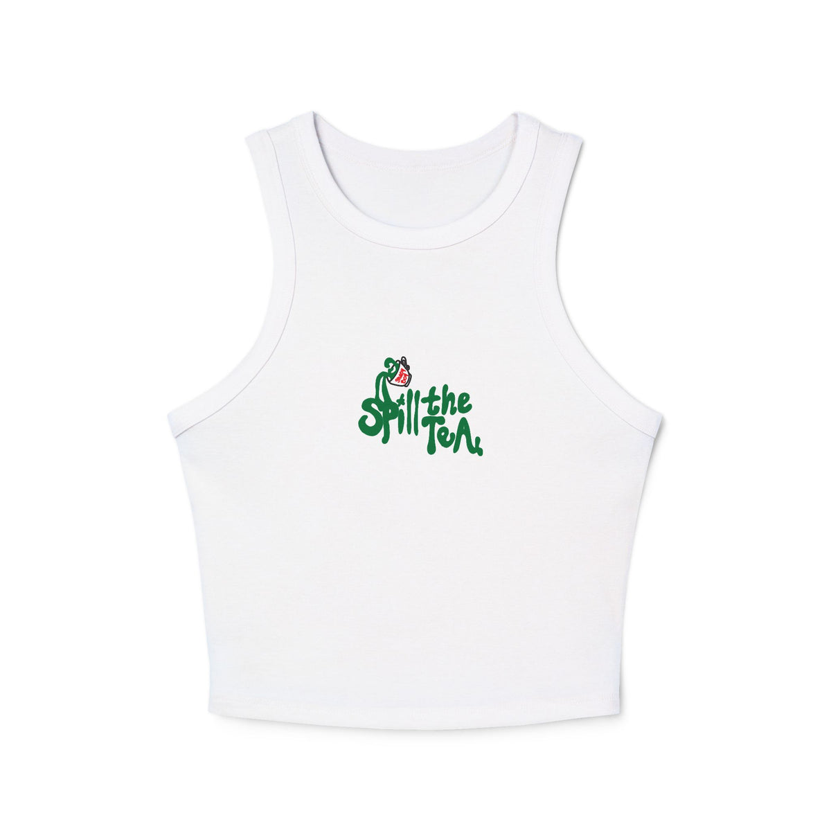 Spill the Tea Women's Micro Rib Racer Tank Top