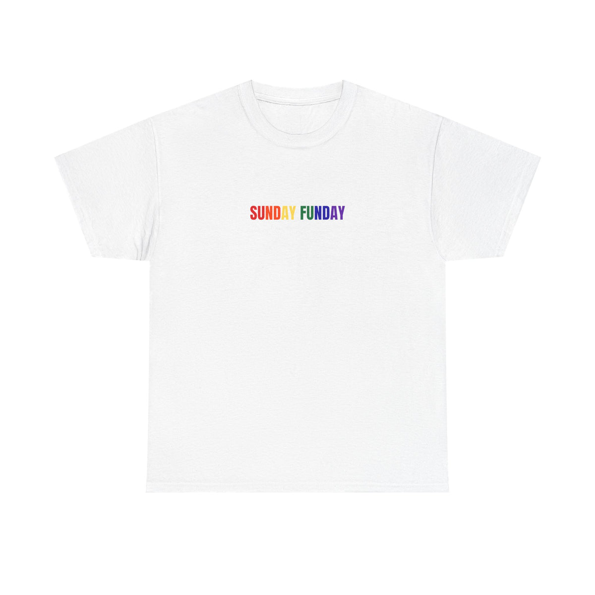 Rainbow Sunday Funday Unisex Cotton Tee