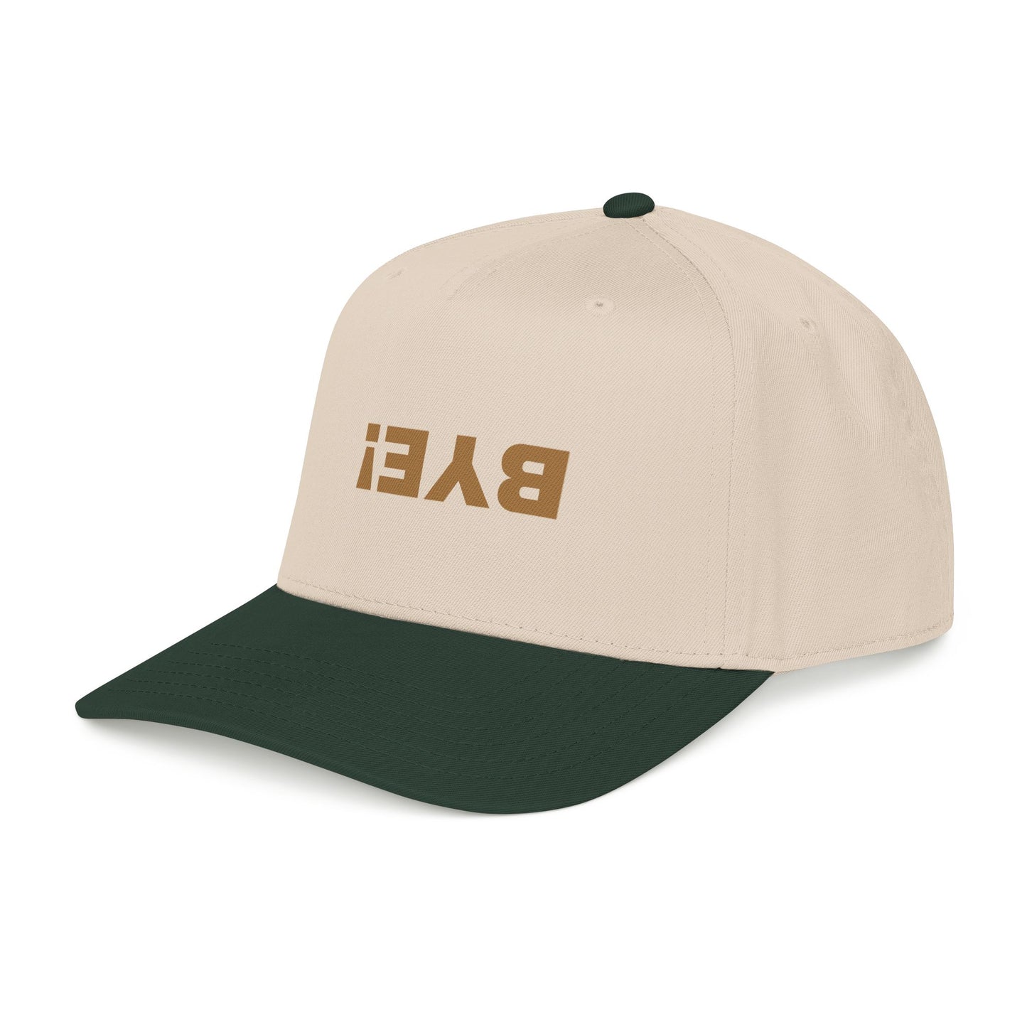 Gold Foil 'BYE' Baseball Cap — Mid Profile Two-Tone Hat