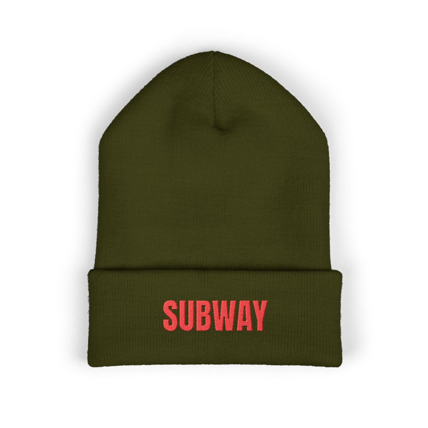 Subway Embroidered Cuffed Beanie