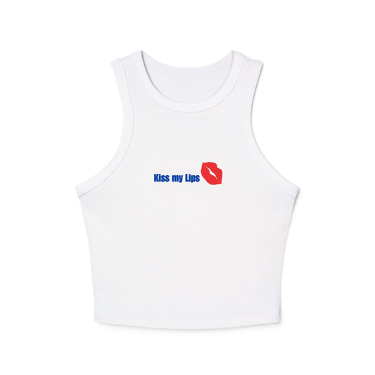 Kiss my Lips Women's Micro Rib Racer Tank Top