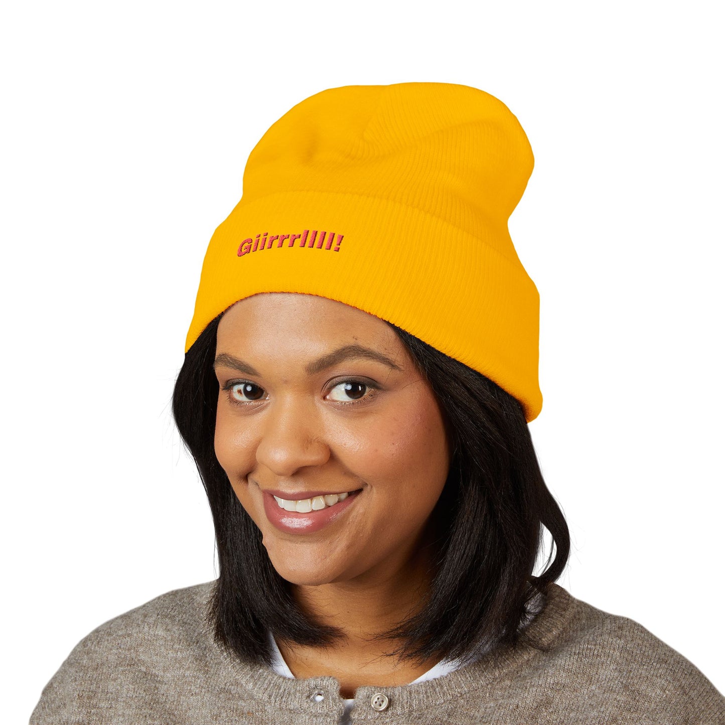 Girrrlll Embroidered Cuffed Beanie
