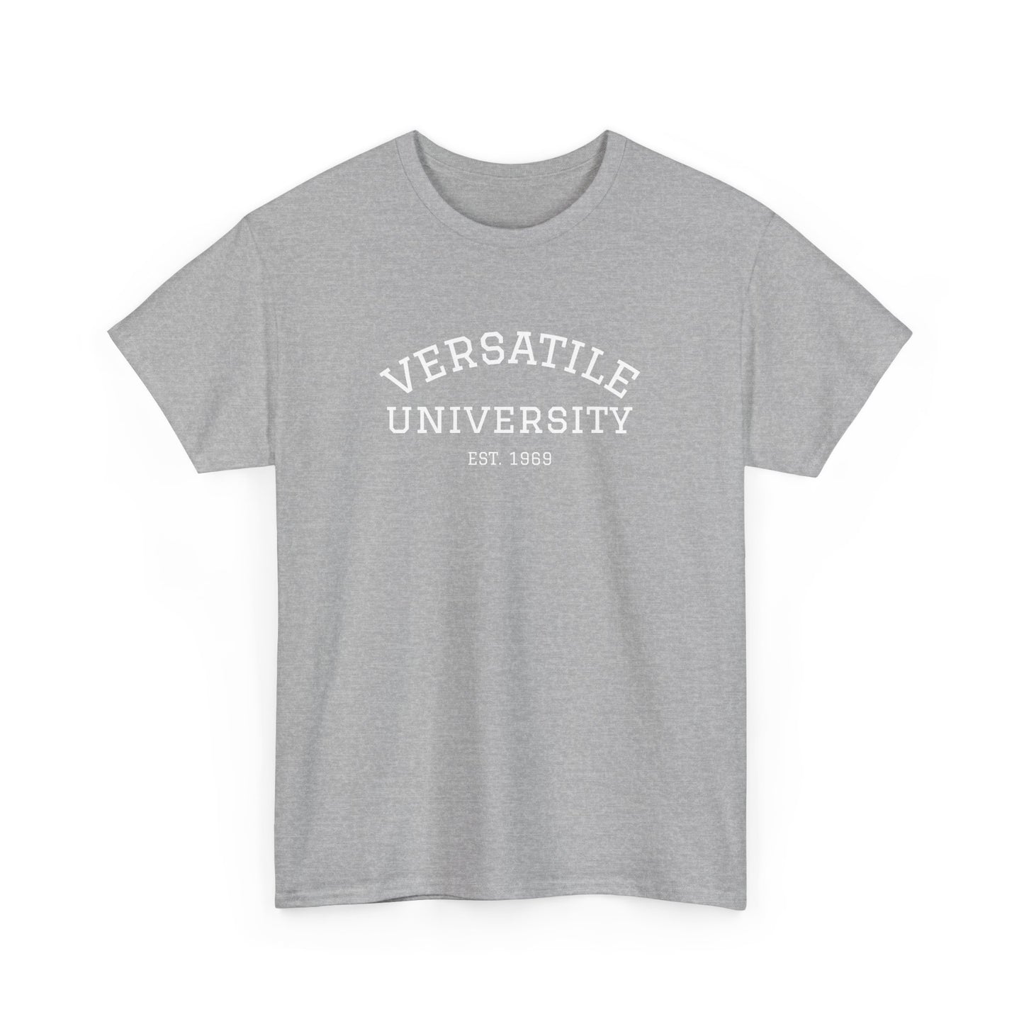 Versatile University White Font Unisex Heavy Cotton Tee
