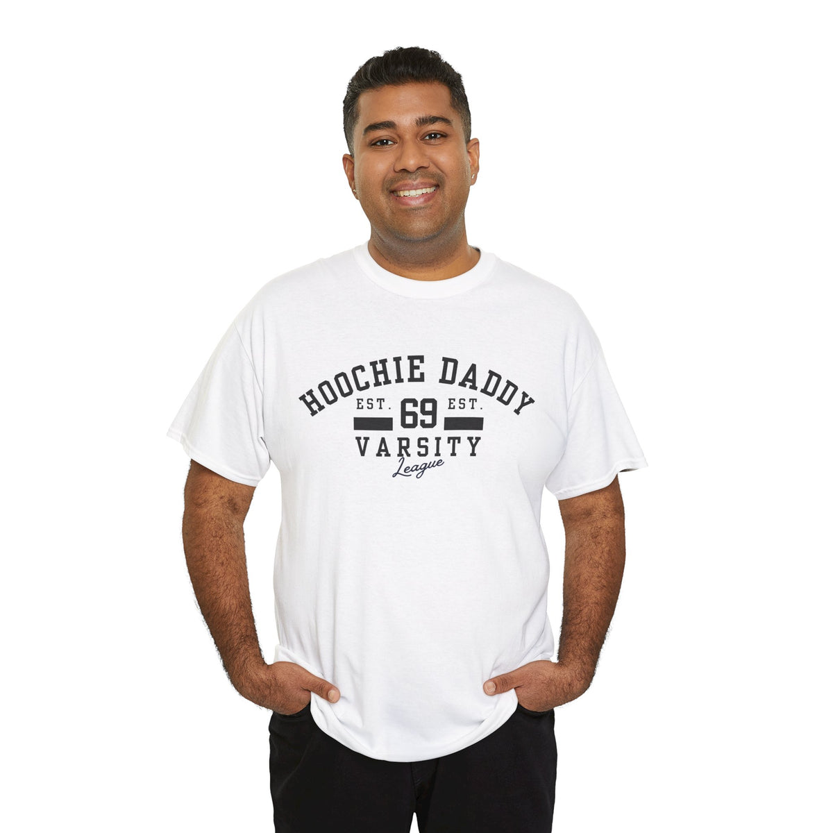 Hoochie Daddy Varsity Tee - Unisex Heavy Cotton Tee