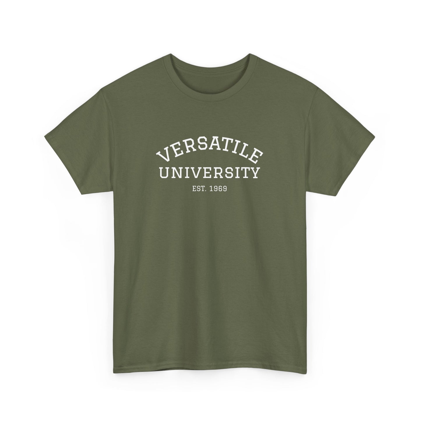 Versatile University White Font Unisex Heavy Cotton Tee